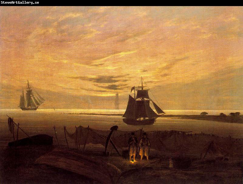 Caspar David Friedrich Evening on the Baltic Sea